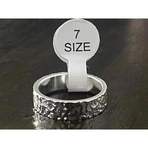 Hammered Silver Ring Size 7